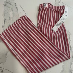 GAP- Girls/Boys Flannel Pajama Pants,Red and White Striped, Size 12